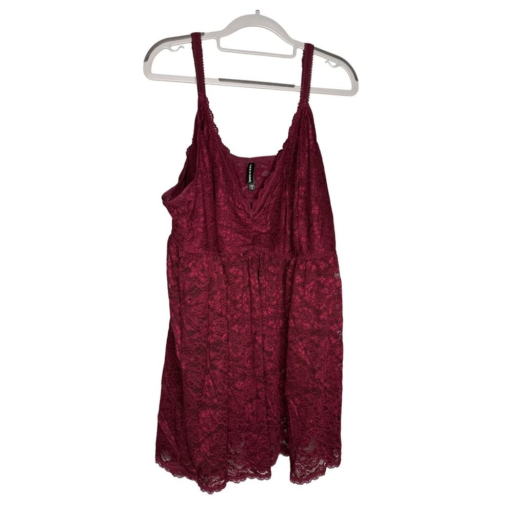 Torrid curve Burgundy lace‎ bralette babydoll lingerie